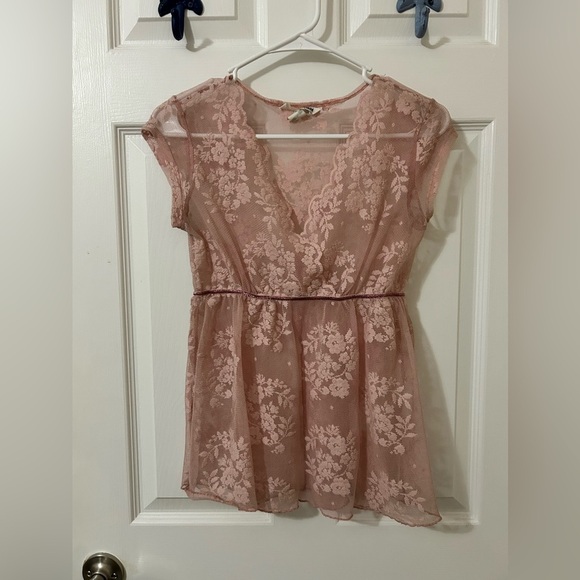 H&M lace sheer blouse top - Picture 1 of 6
